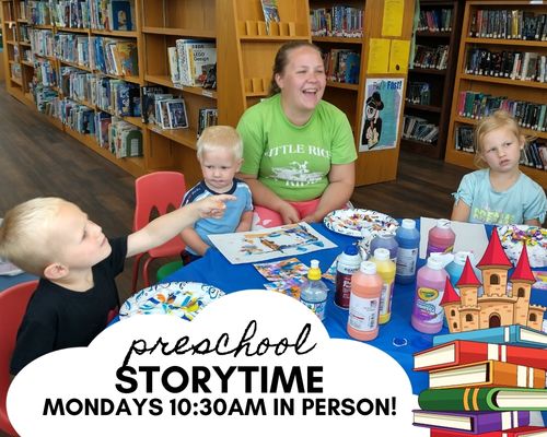 Story Time Mondays at 10:30am IN-PERSON!